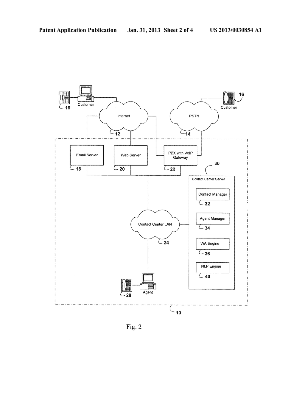 METHOD AND SYSTEM FOR MANAGING CONTACTS IN A CONTACT CENTER - diagram, schematic, and image 03