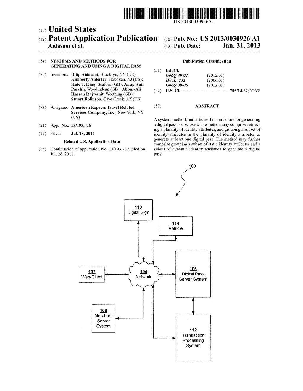 SYSTEMS AND METHODS FOR GENERATING AND USING A DIGITAL PASS - diagram, schematic, and image 01