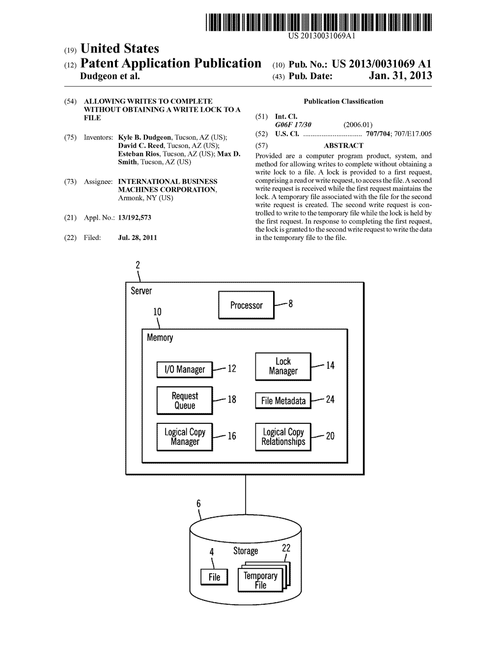 ALLOWING WRITES TO COMPLETE WITHOUT OBTAINING A WRITE LOCK TO A FILE - diagram, schematic, and image 01