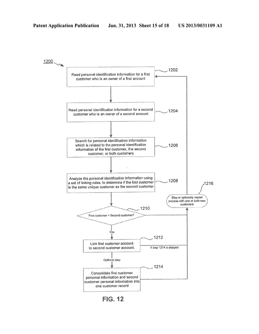 METHOD, SYSTEM, AND COMPUTER PROGRAM PRODUCT FOR LINKING CUSTOMER     INFORMATION - diagram, schematic, and image 16