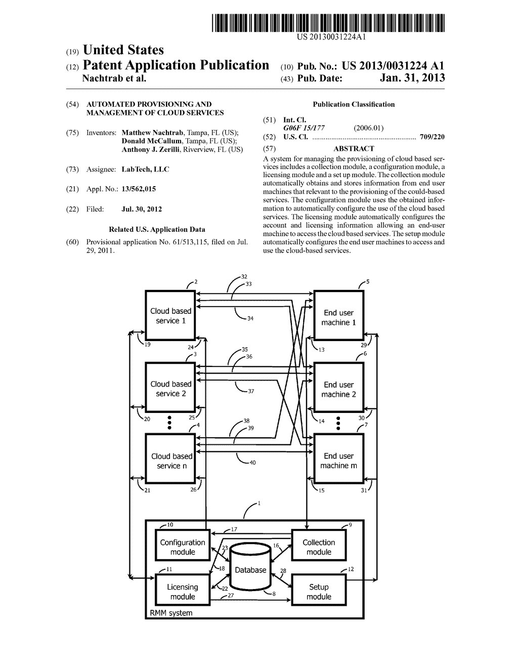 AUTOMATED PROVISIONING AND MANAGEMENT OF CLOUD SERVICES - diagram, schematic, and image 01