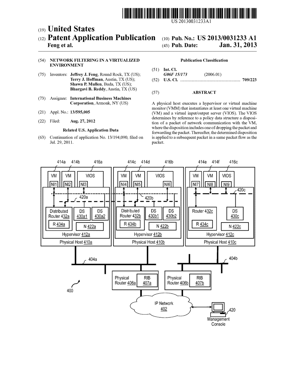 NETWORK FILTERING IN A VIRTUALIZED ENVIRONMENT - diagram, schematic, and image 01