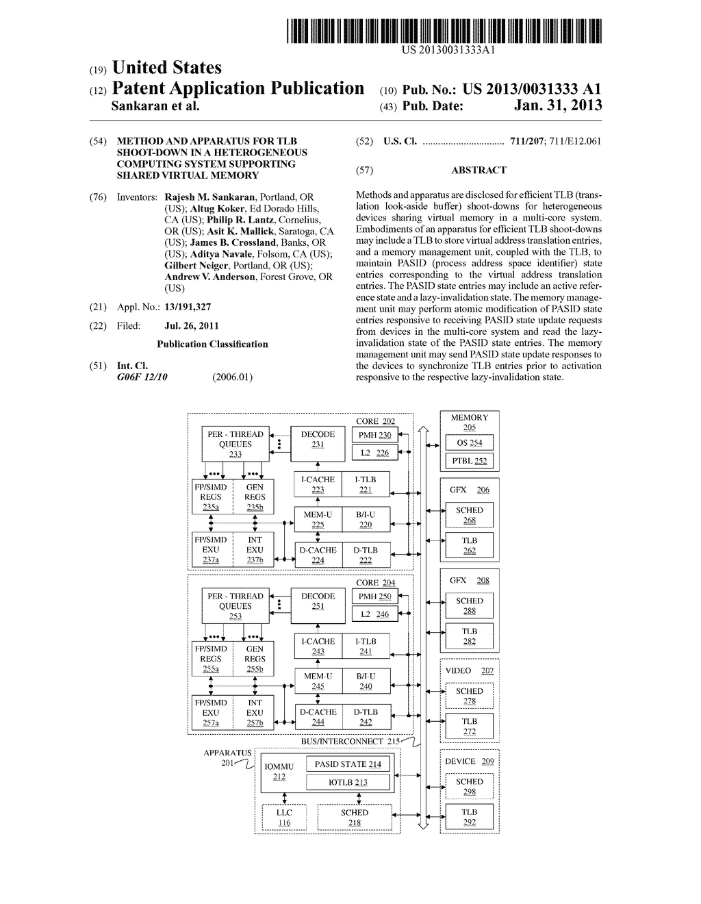METHOD AND APPARATUS FOR TLB SHOOT-DOWN IN A HETEROGENEOUS COMPUTING     SYSTEM SUPPORTING SHARED VIRTUAL MEMORY - diagram, schematic, and image 01