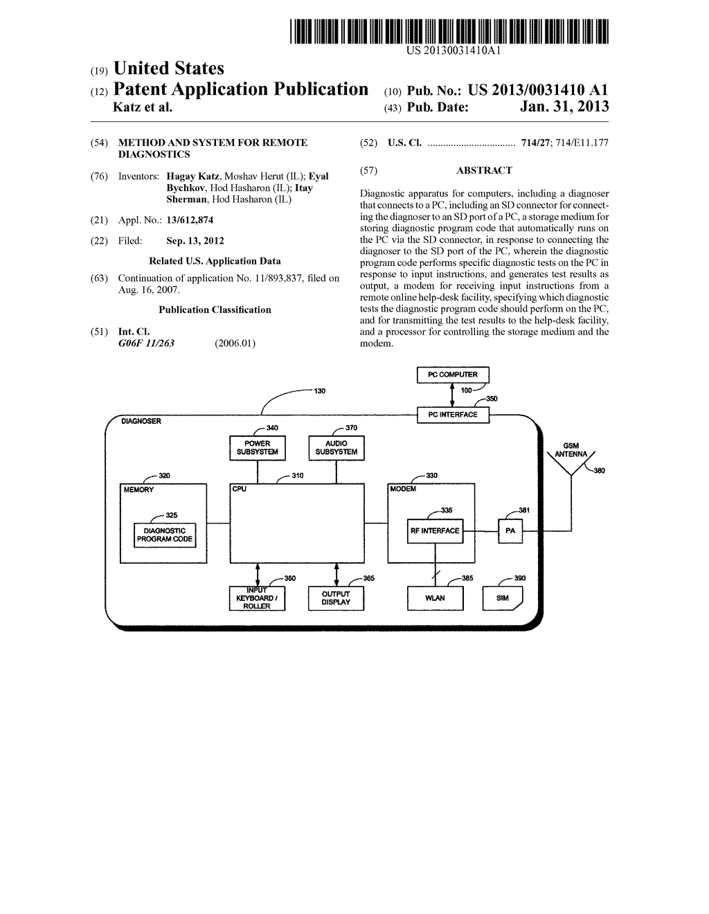 METHOD AND SYSTEM FOR REMOTE DIAGNOSTICS - diagram, schematic, and image 01