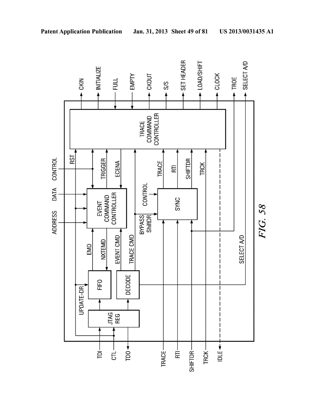 SELECTABLE JTAG OR TRACE ACCESS WITH DATA STORE AND OUTPUT - diagram, schematic, and image 50