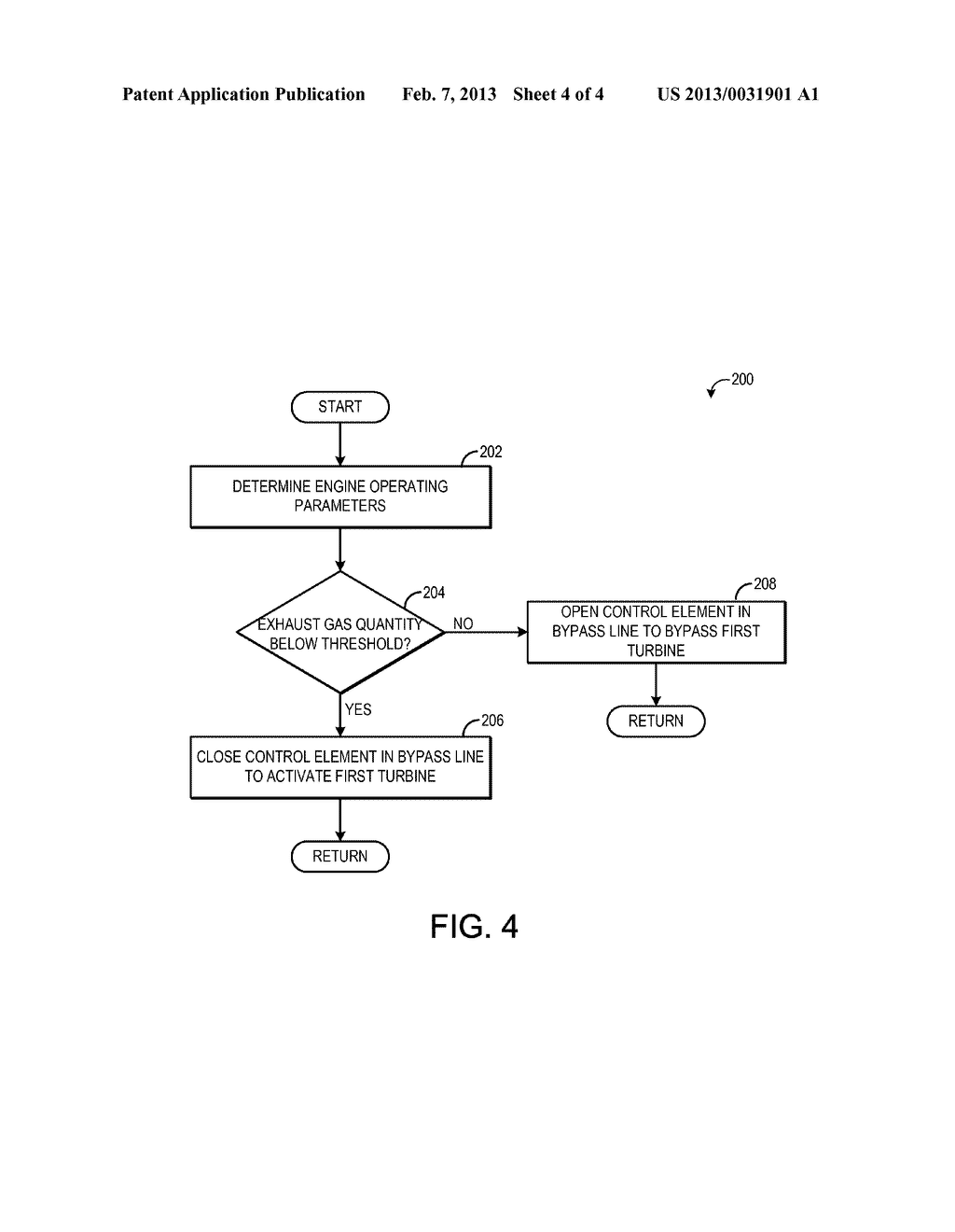 SUPERCHARGED INTERNAL COMBUSTION ENGINE HAVING TWO TURBINES, AND METHOD     FOR OPERATING AN INTERNAL COMBUSTION ENGINE OF SAID TYPE - diagram, schematic, and image 05