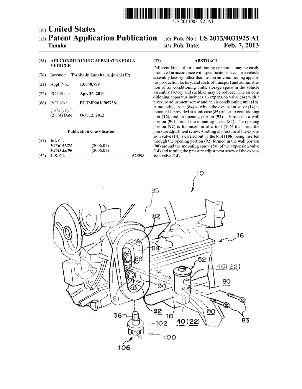 AIR CONDITIONING APPARATUS FOR A VEHICLE - diagram, schematic, and image 01