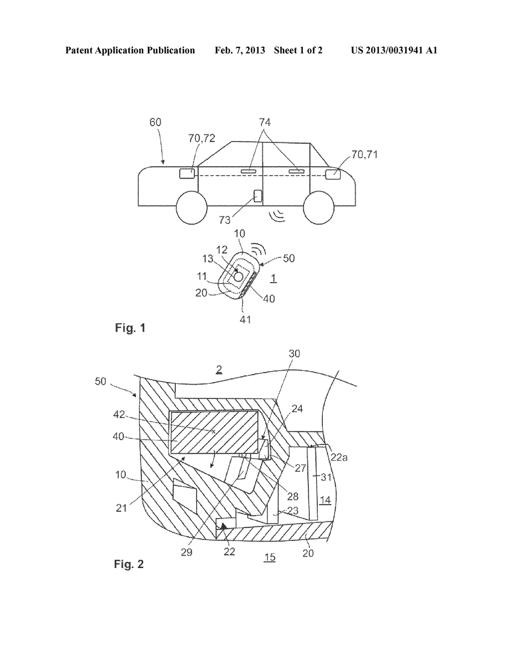 Electronic Key for a Security System with a Mechanism for Releasing a     Battery Compartment Cover - diagram, schematic, and image 02