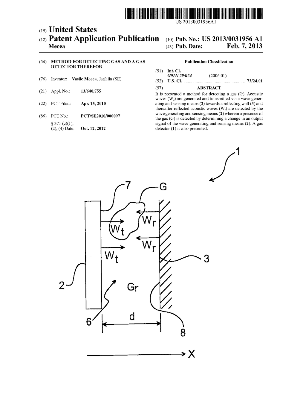 Method for Detecting Gas and a Gas Detector Therefor - diagram, schematic, and image 01