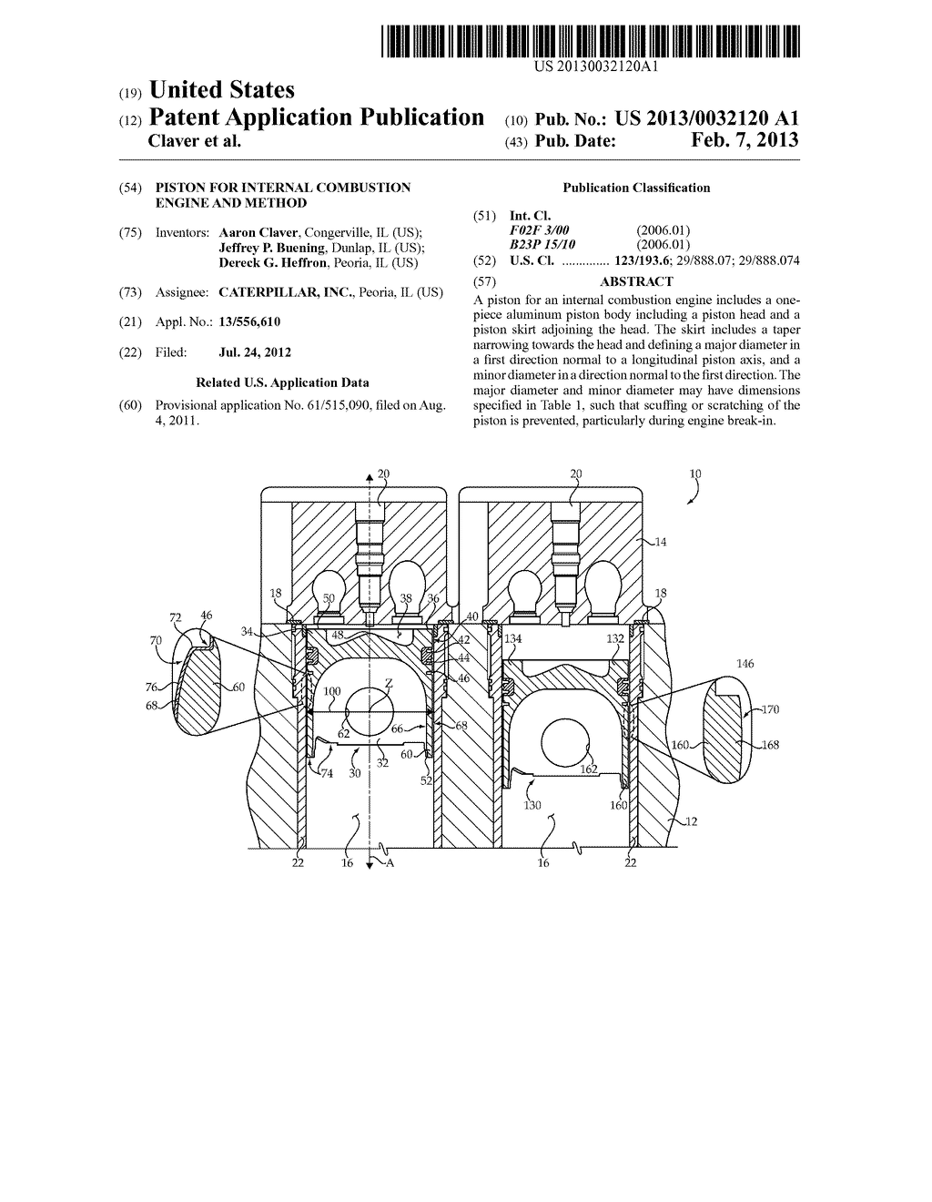 Piston For Internal Combustion Engine And Method - diagram, schematic, and image 01