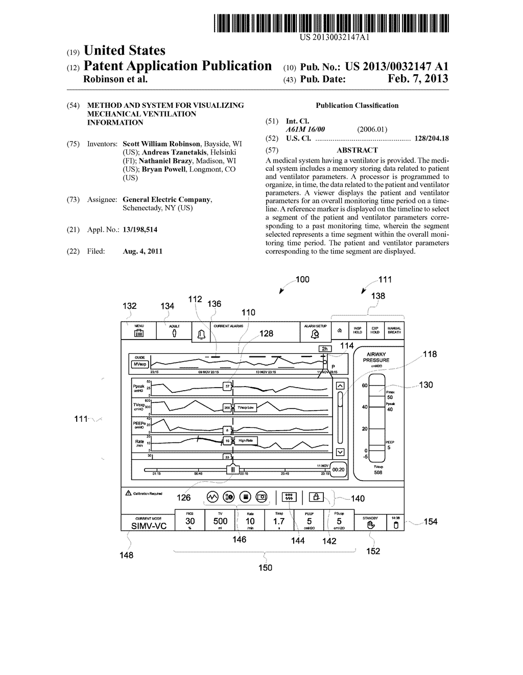 METHOD AND SYSTEM FOR VISUALIZING MECHANICAL VENTILATION INFORMATION - diagram, schematic, and image 01