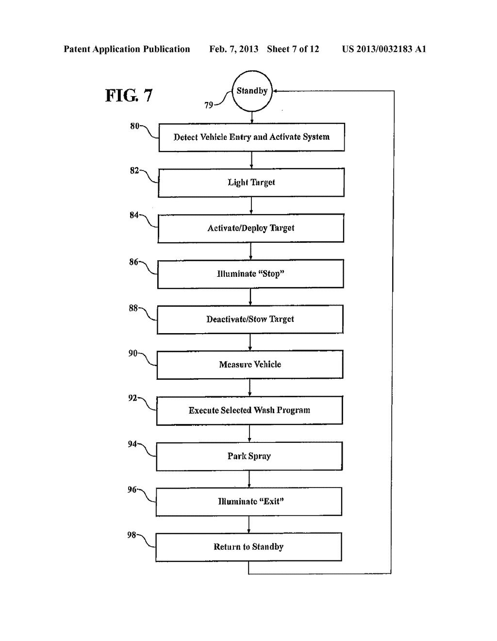 METHOD AND APPARATUS FOR ASSISTING THE DRIVER OF A VEHICLE TO CENTER THE     VEHICLE IN A WASH BAY - diagram, schematic, and image 08