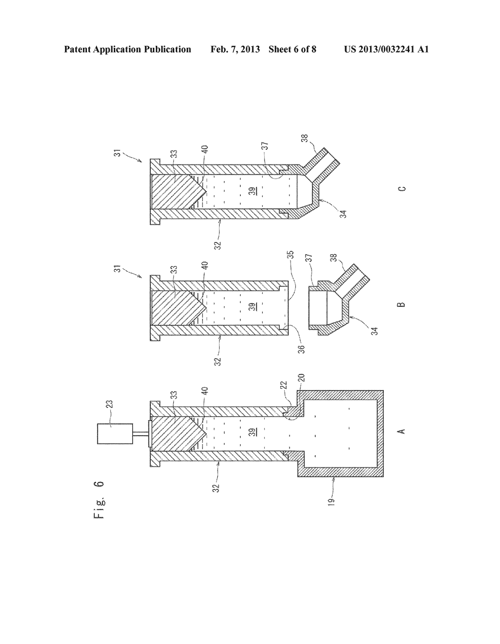 EJECTION DEVICE AND METHOD OF FILLING THE EJECTION DEVICE WITH A MATERIAL - diagram, schematic, and image 07