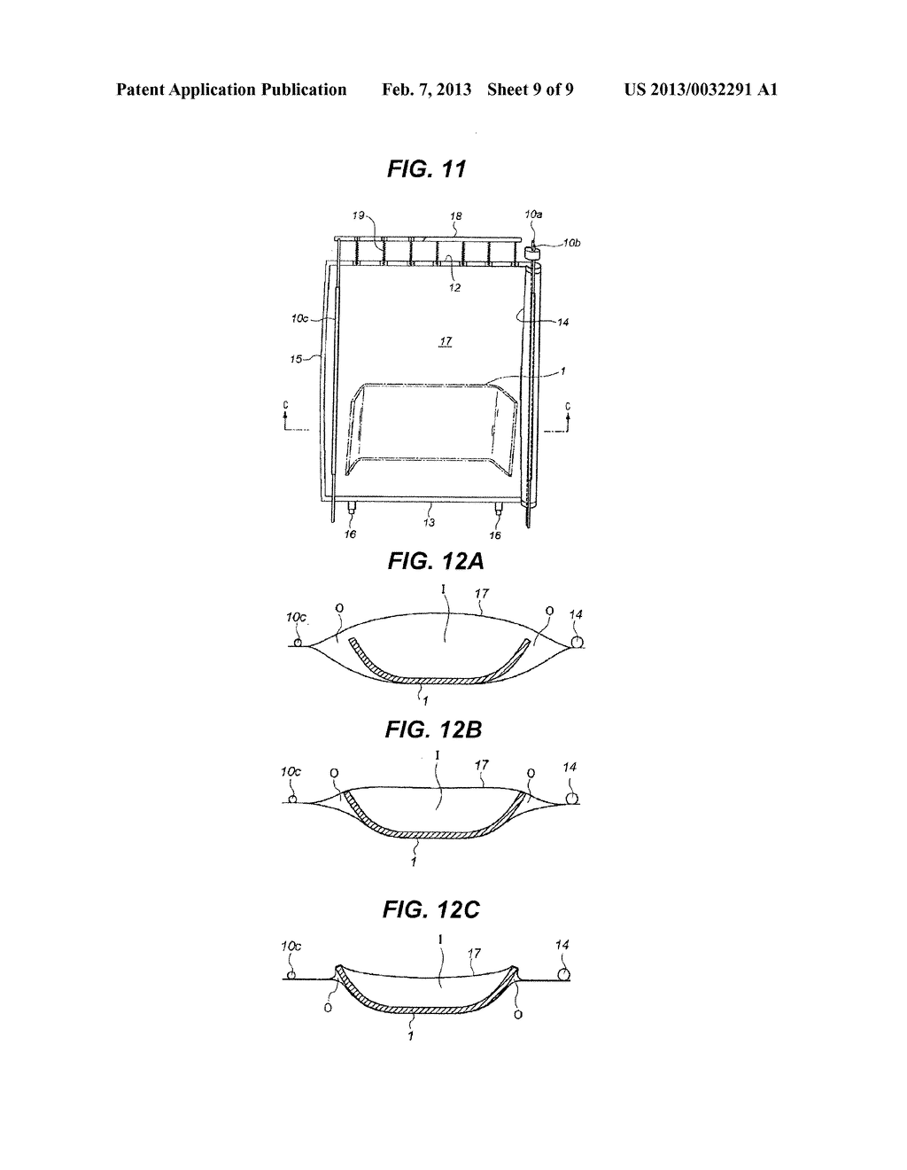 BAG MEMBER FOR COMPRESSION PREBONDING, HOLDING TOOL FOR PRODUCING     LAMINATED GLASS, AND DEVICE OF PRODUCING LAMINATED GLASS AND METHOD OF     PRODUCING THE SAME - diagram, schematic, and image 10