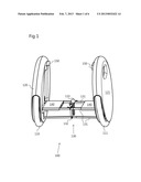 Two-wheeled self-balancing motorized personal vehicle with tilting wheels diagram and image