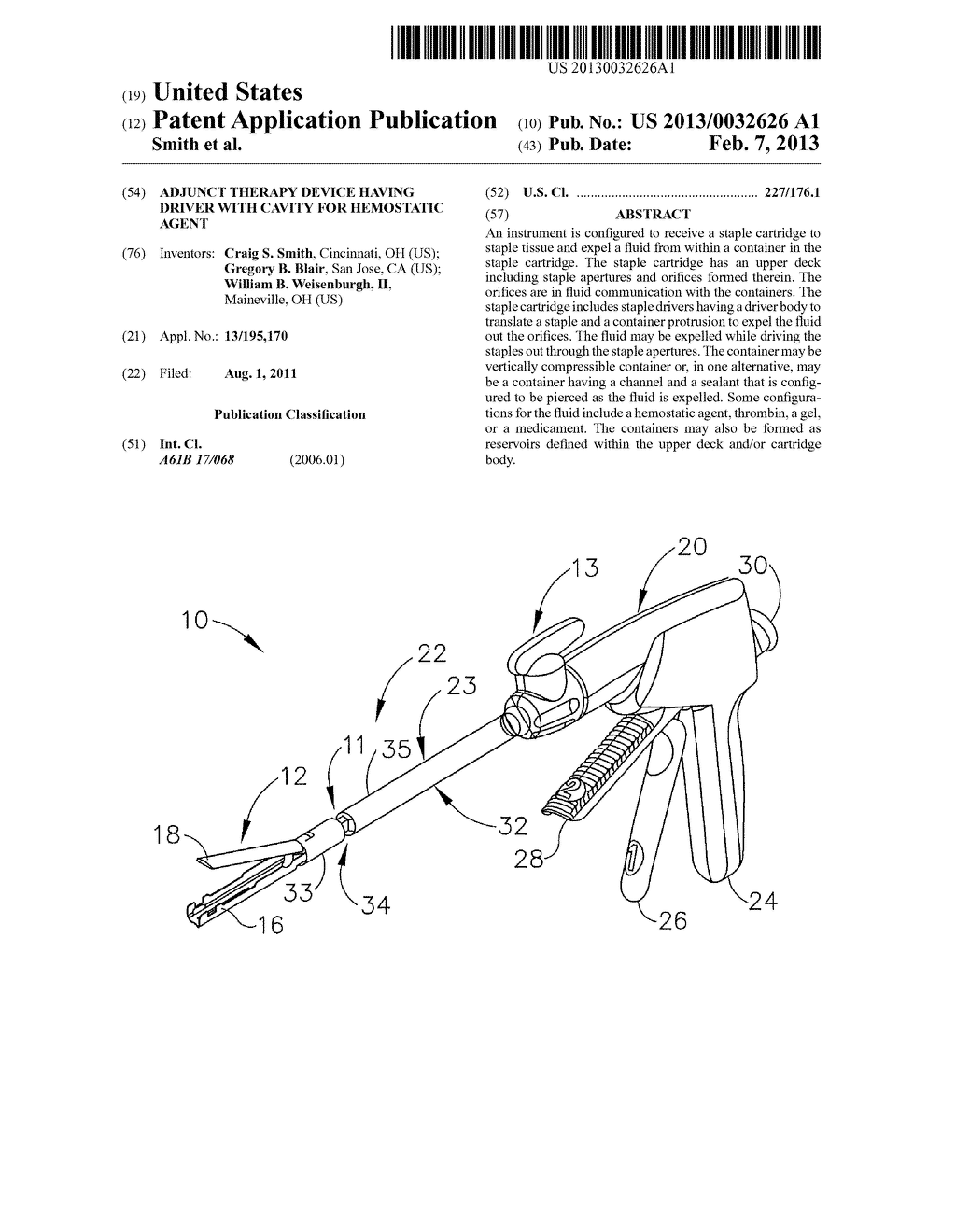 ADJUNCT THERAPY DEVICE HAVING DRIVER WITH CAVITY FOR HEMOSTATIC AGENT - diagram, schematic, and image 01