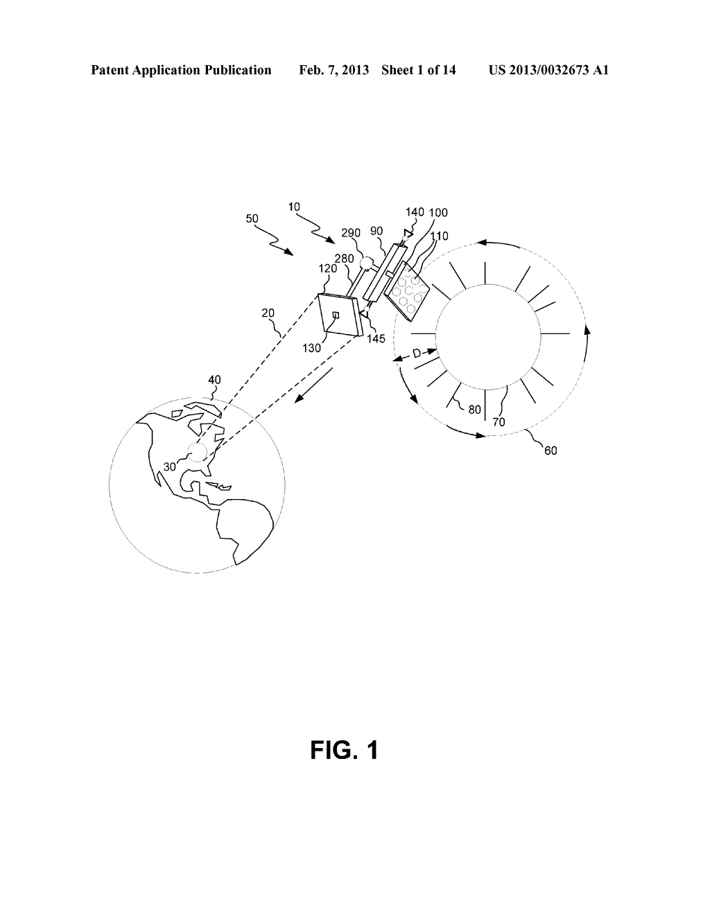 SOLAR POWER SATELLITE SYSTEM FOR TRANSMITTING MICROWAVE ENERGY TO THE     EARTH AND METHOD OF ARRANGING A SOLAR POWER SATELLITE SYSTEM ABOUT THE     SUN FOR SAME - diagram, schematic, and image 02