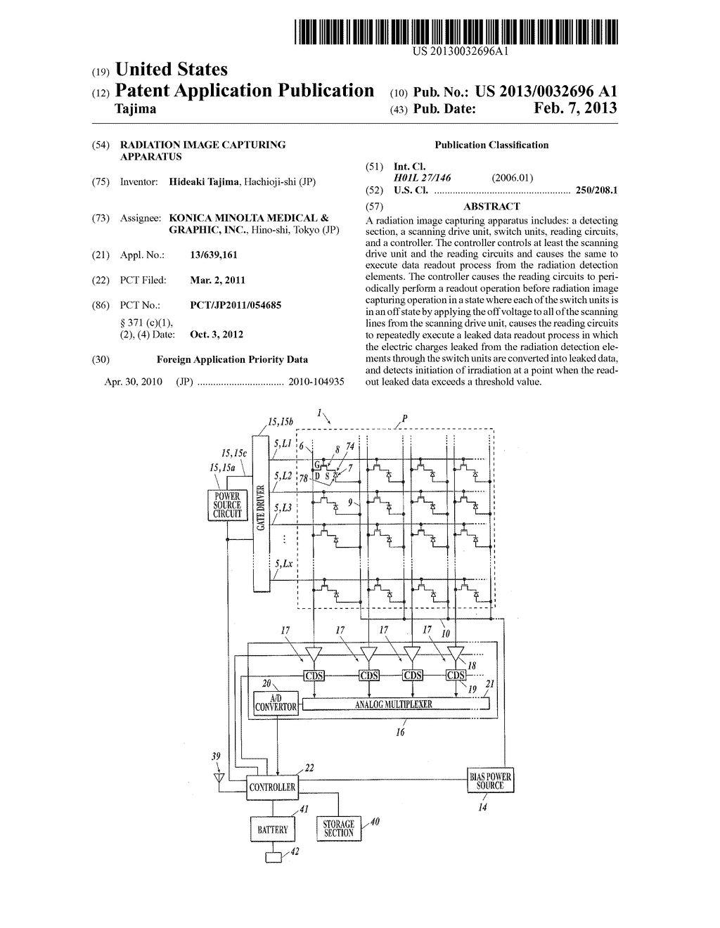 RADIATION IMAGE CAPTURING APPARATUS - diagram, schematic, and image 01