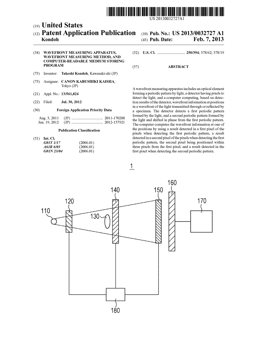 WAVEFRONT MEASURING APPARATUS, WAVEFRONT MEASURING METHOD, AND     COMPUTER-READABLE MEDIUM STORING PROGRAM - diagram, schematic, and image 01