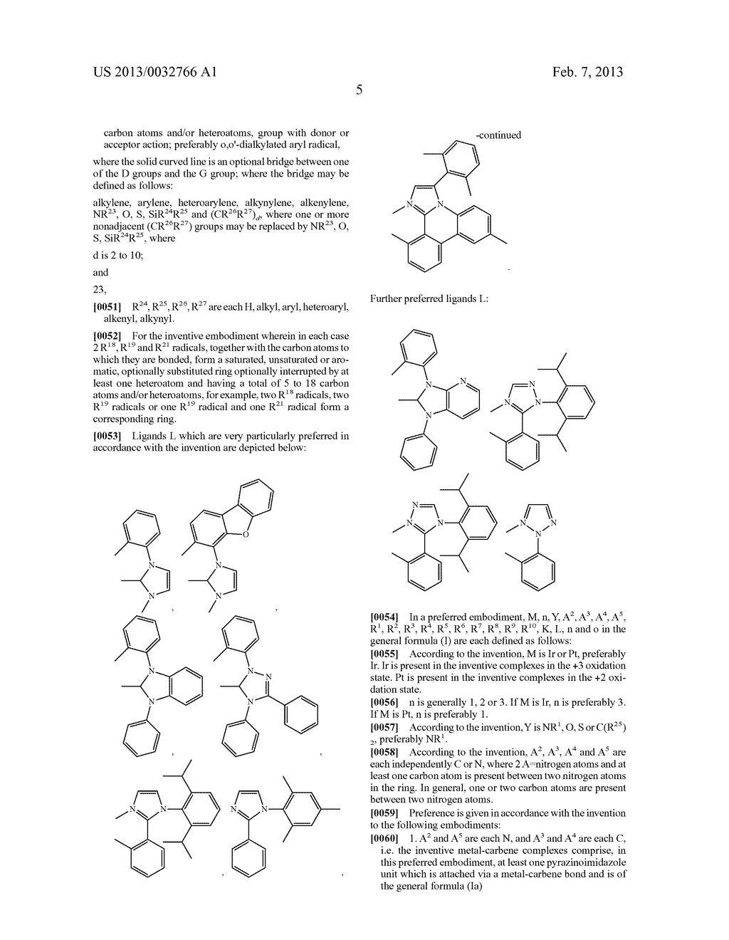 METAL COMPLEXES COMPRISING DIAZABENZIMIDAZOLOCARBENE LIGANDS AND THE USE     THEREOF IN OLEDS - diagram, schematic, and image 06