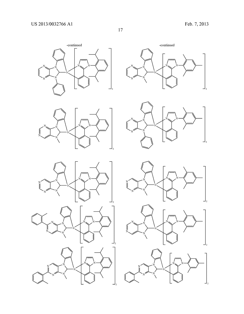 METAL COMPLEXES COMPRISING DIAZABENZIMIDAZOLOCARBENE LIGANDS AND THE USE     THEREOF IN OLEDS - diagram, schematic, and image 18