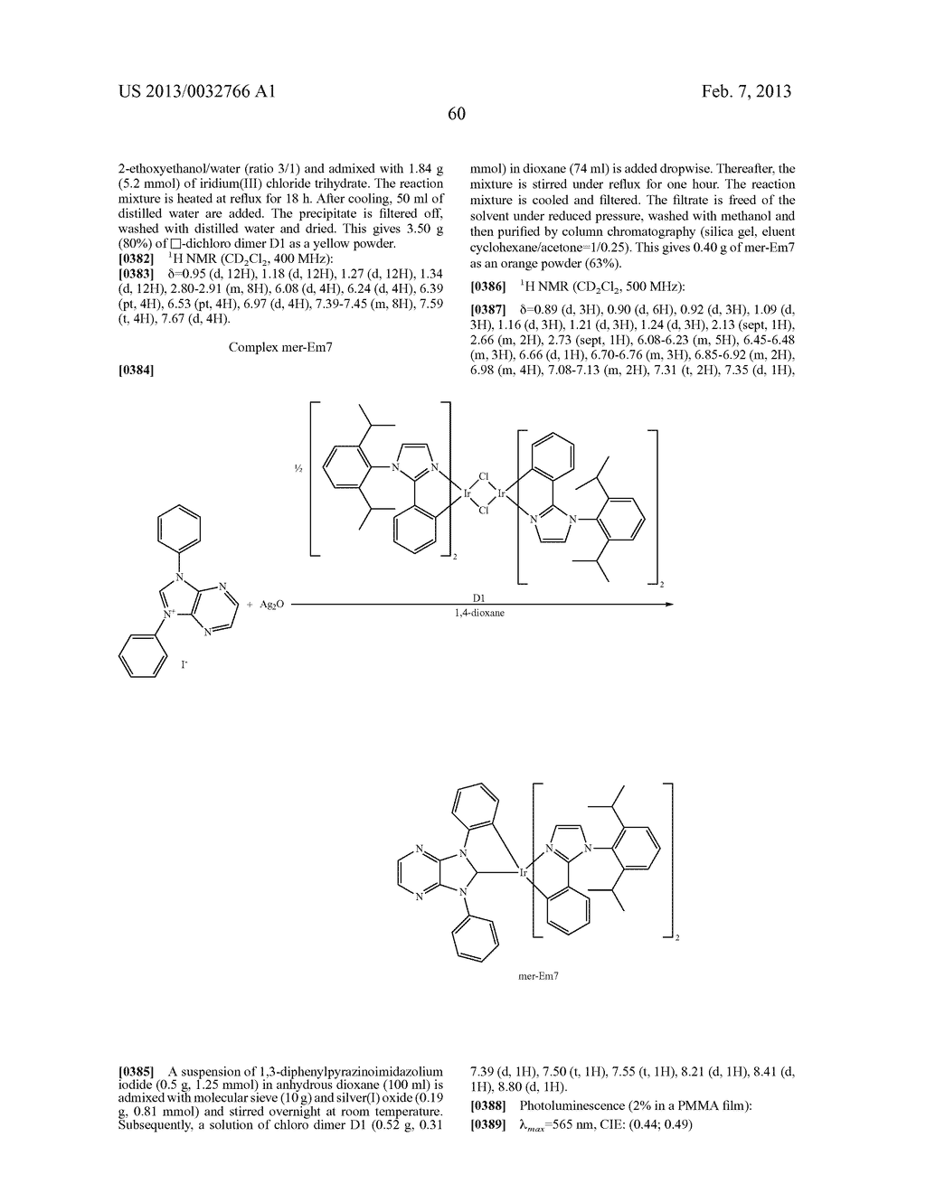 METAL COMPLEXES COMPRISING DIAZABENZIMIDAZOLOCARBENE LIGANDS AND THE USE     THEREOF IN OLEDS - diagram, schematic, and image 61