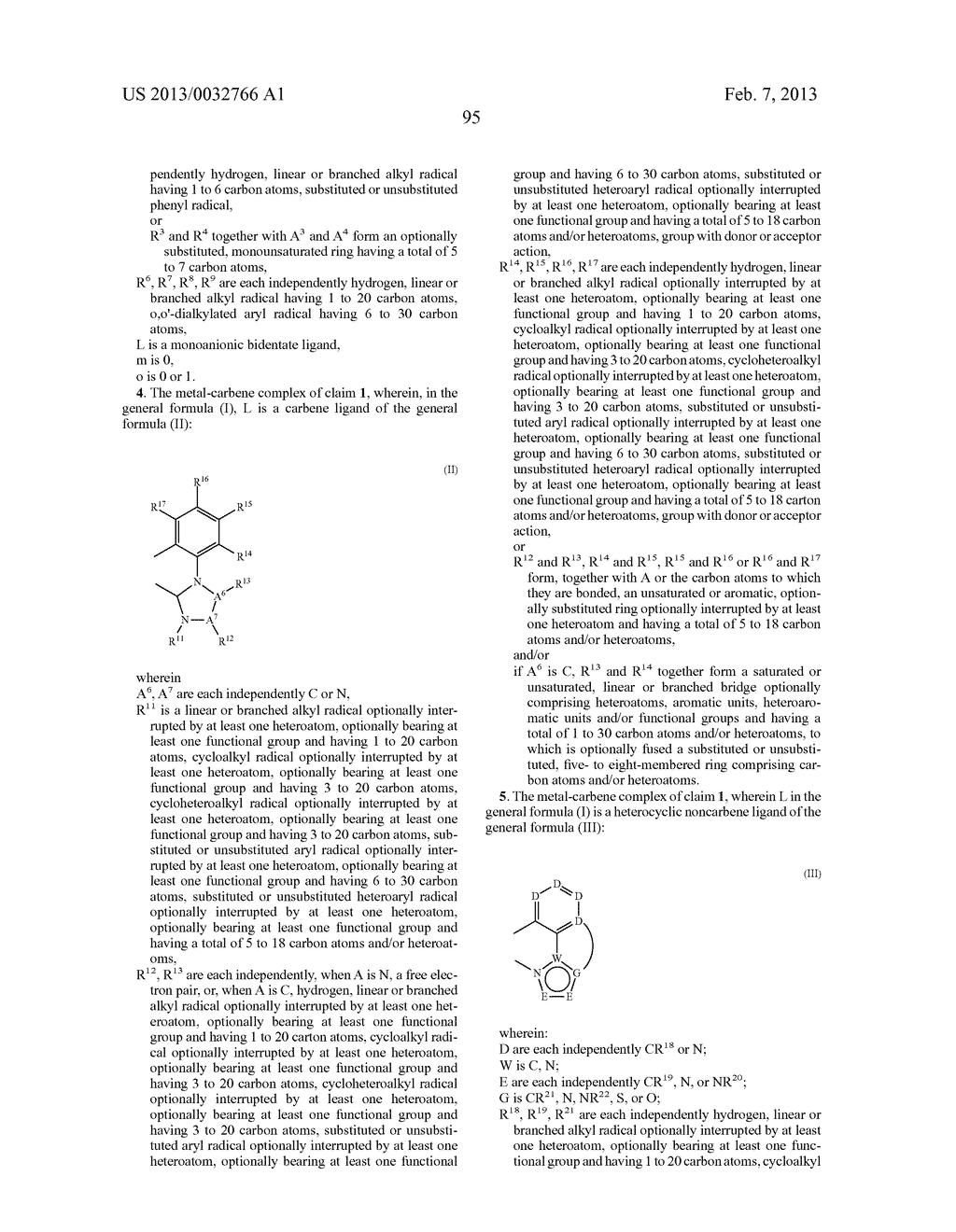 METAL COMPLEXES COMPRISING DIAZABENZIMIDAZOLOCARBENE LIGANDS AND THE USE     THEREOF IN OLEDS - diagram, schematic, and image 96