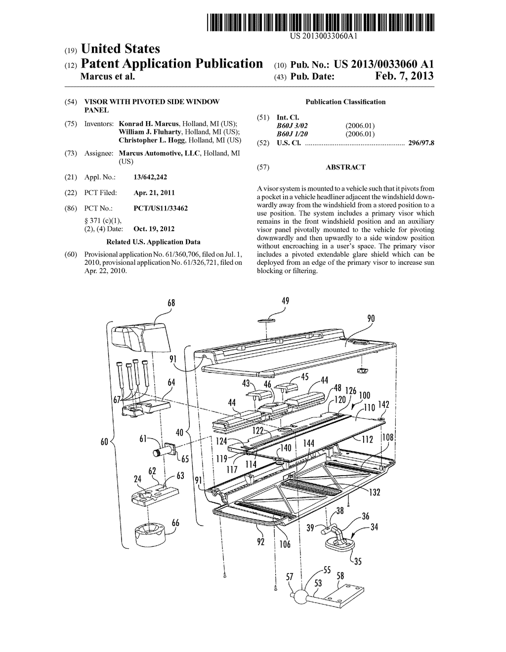 VISOR WITH PIVOTED SIDE WINDOW PANEL - diagram, schematic, and image 01