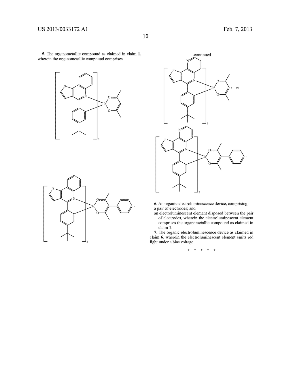 ORGANOMETALLIC COMPOUND AND ORGANIC ELECTROLUMINESCENCE DEVICE EMPLOYING     THE SAME - diagram, schematic, and image 12