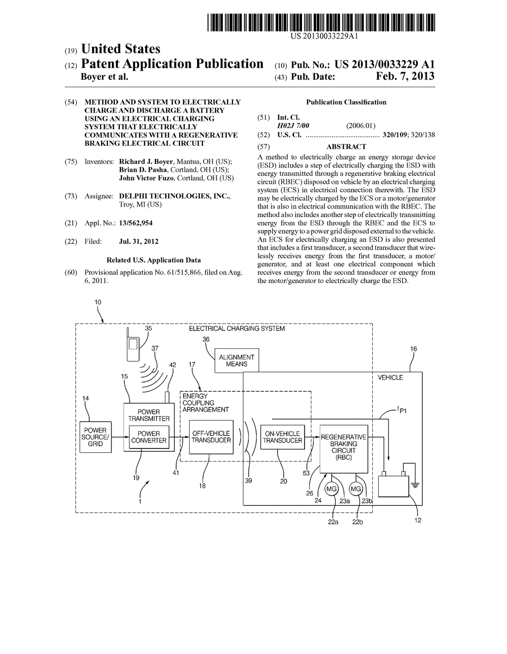 METHOD AND SYSTEM TO ELECTRICALLY CHARGE AND DISCHARGE A BATTERY USING AN     ELECTRICAL CHARGING SYSTEM THAT ELECTRICALLY COMMUNICATES WITH A     REGENERATIVE BRAKING ELECTRICAL CIRCUIT - diagram, schematic, and image 01