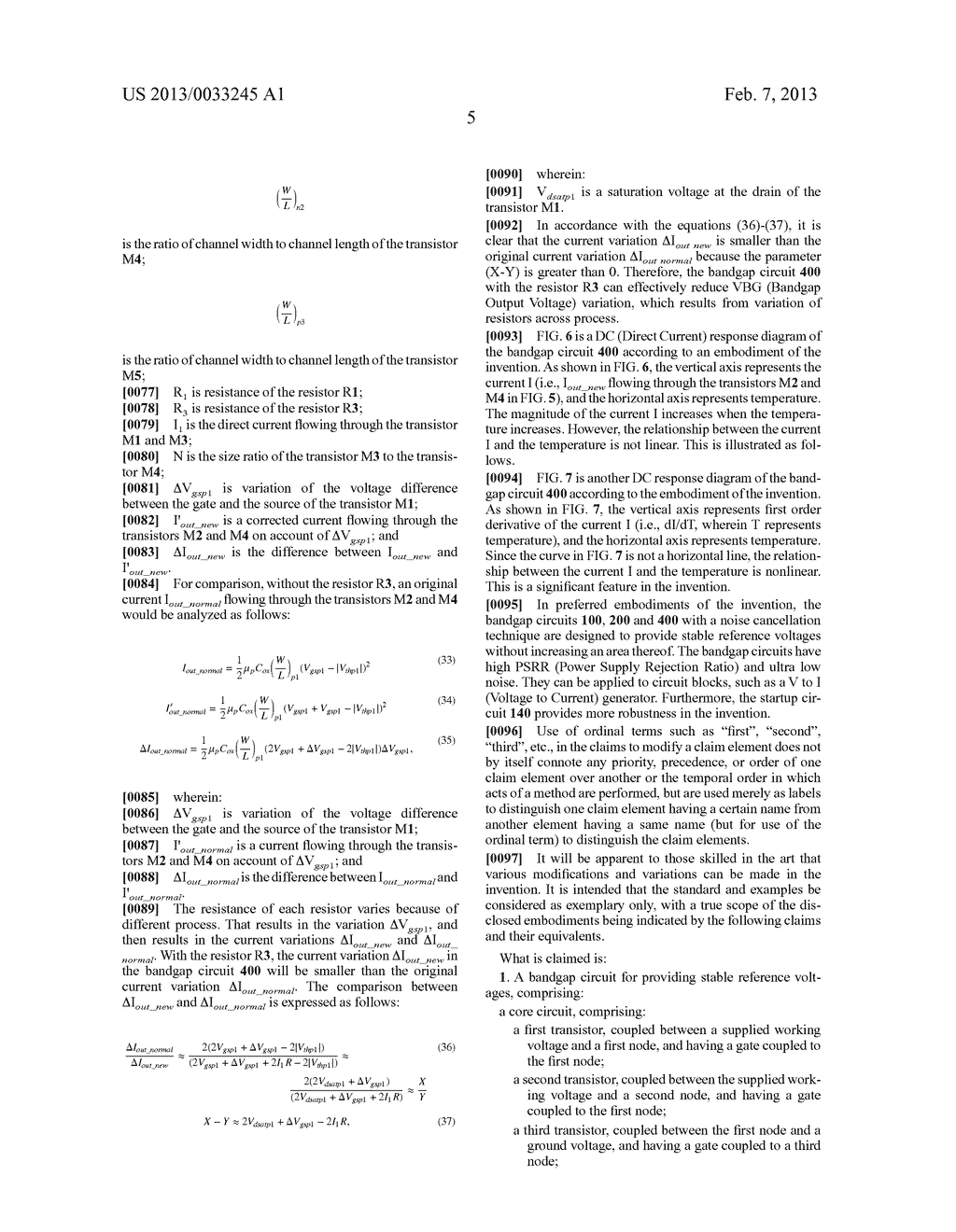 BANDGAP CIRCUIT FOR PROVIDING STABLE REFERENCE VOLTAGE - diagram, schematic, and image 14