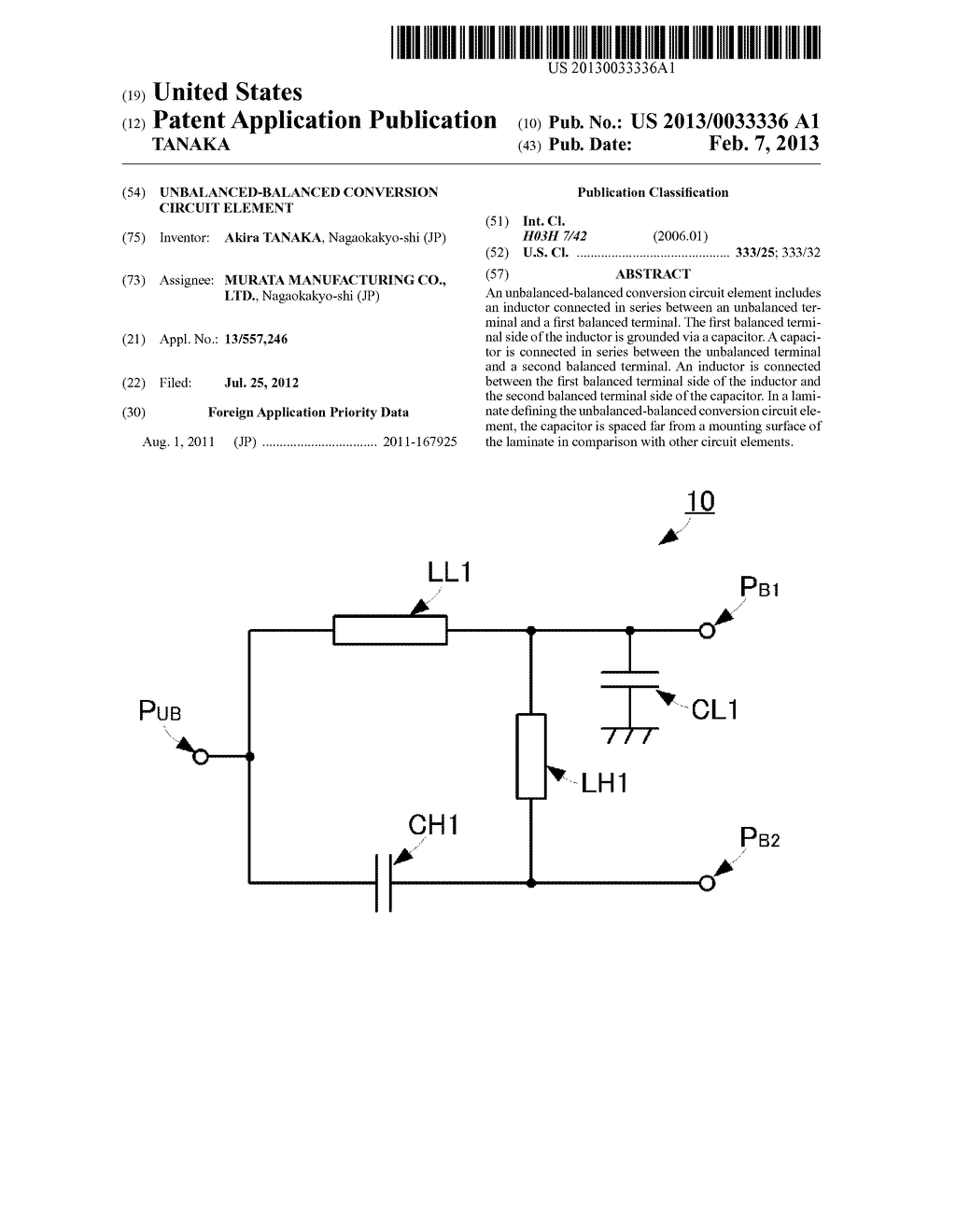 UNBALANCED-BALANCED CONVERSION CIRCUIT ELEMENT - diagram, schematic, and image 01