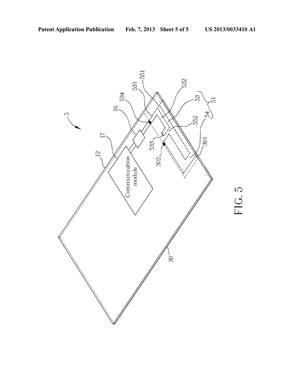 COMMUNICATION ELECTRONIC DEVICE AND ANTENNA STRUCTURE THEREIN - diagram, schematic, and image 06