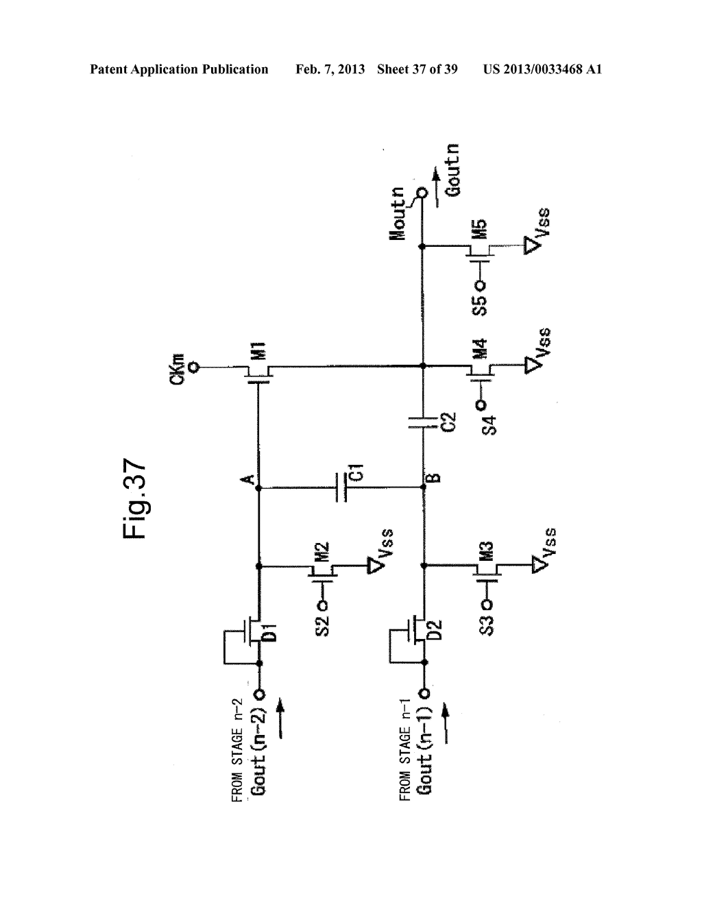 SCANNING SIGNAL LINE DRIVE CIRCUIT AND DISPLAY DEVICE PROVIDED WITH SAME - diagram, schematic, and image 38