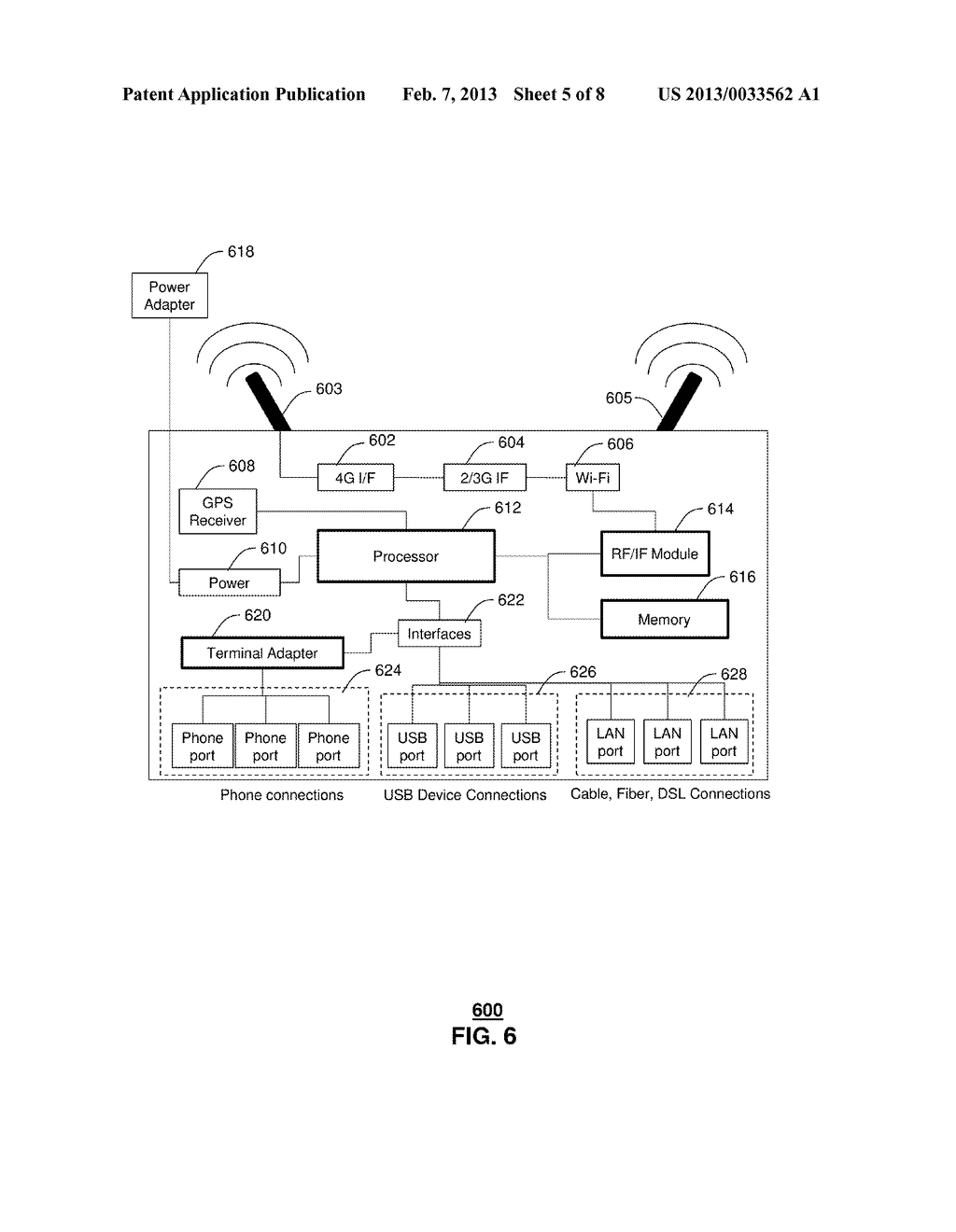 METHOD AND APPARATUS USING AN INTEGRATED FEMTOCELL AND RESIDENTIAL GATEWAY     DEVICE - diagram, schematic, and image 06