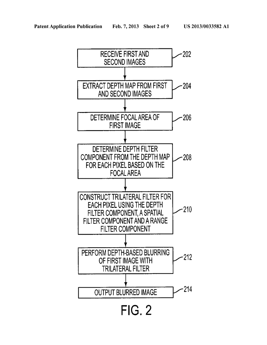 METHOD OF DEPTH-BASED IMAGING USING AN AUTOMATIC TRILATERAL FILTER FOR 3D     STEREO IMAGERS - diagram, schematic, and image 03