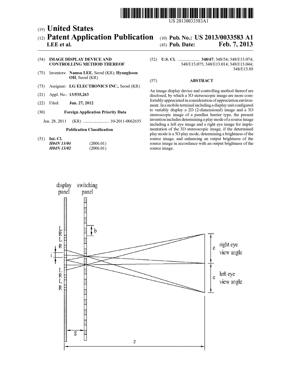 IMAGE DISPLAY DEVICE AND CONTROLLING METHOD THEREOF - diagram, schematic, and image 01