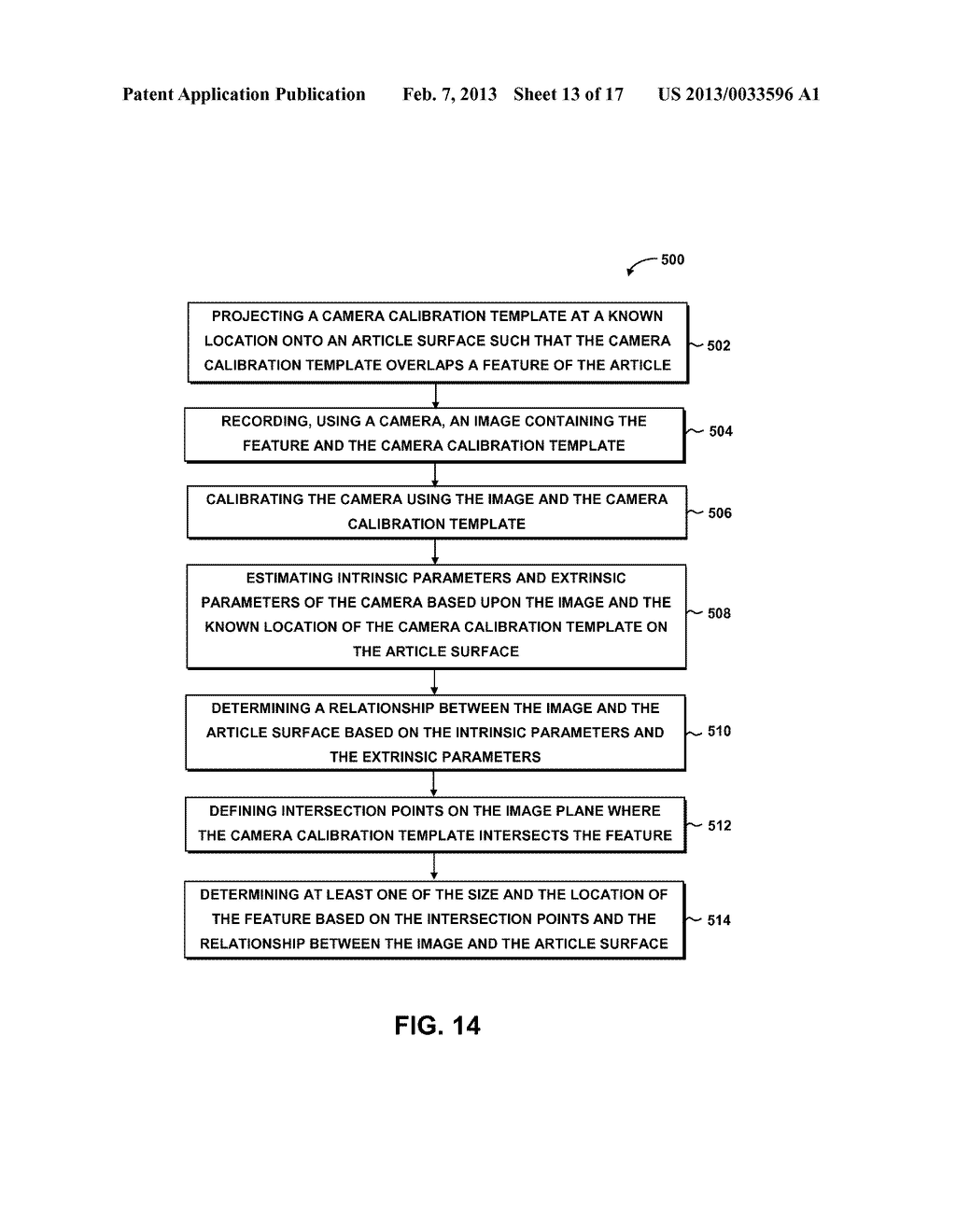 PROJECTION AIDED FEATURE MEASUREMENT USING UNCALIBRATED CAMERA - diagram, schematic, and image 14