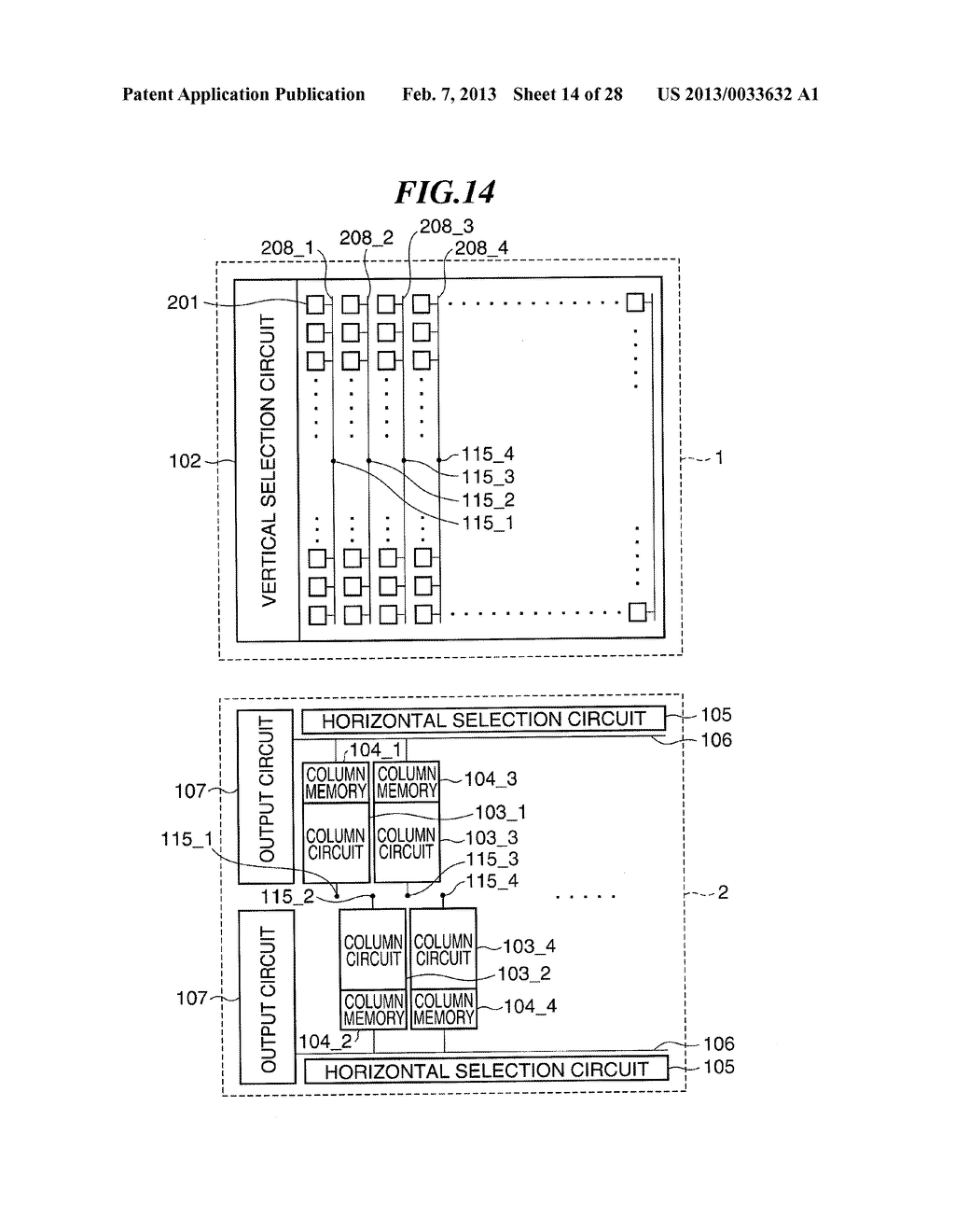 IMAGE PICKUP DEVICE THAT IS PROVIDED WITH PERIPHERAL CIRCUITS TO PREVENT     CHIP AREA FROM BEING INCREASED, AND IMAGE PICKUP APPARATUS - diagram, schematic, and image 15