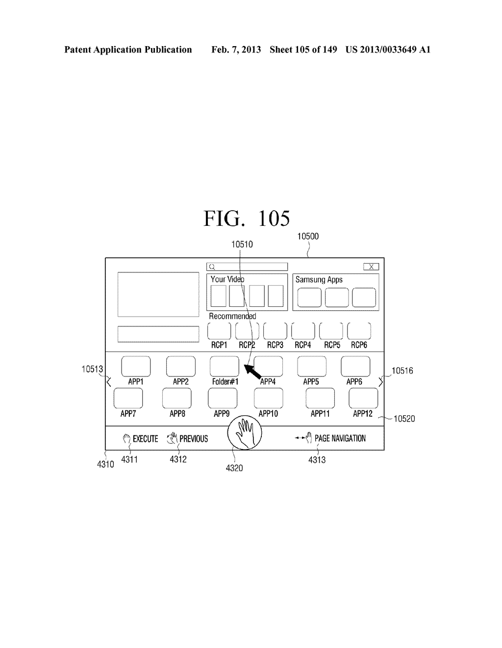 METHOD FOR CONTROLLING ELECTRONIC APPARATUS BASED ON MOTION RECOGNITION,     AND ELECTRONIC APPARATUS APPLYING THE SAME - diagram, schematic, and image 106