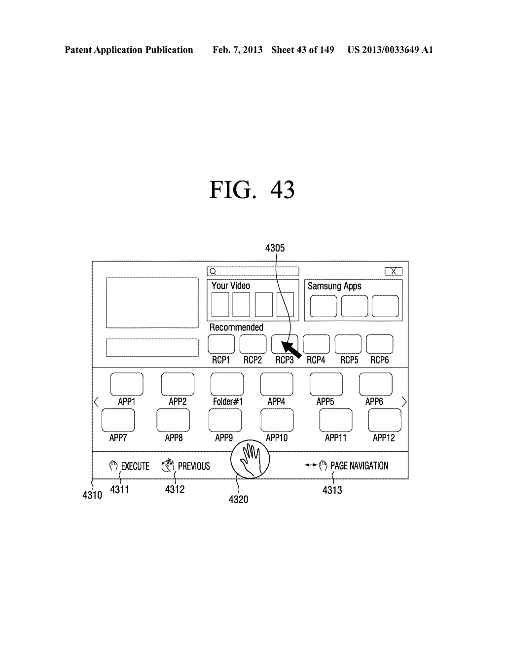 METHOD FOR CONTROLLING ELECTRONIC APPARATUS BASED ON MOTION RECOGNITION,     AND ELECTRONIC APPARATUS APPLYING THE SAME - diagram, schematic, and image 44