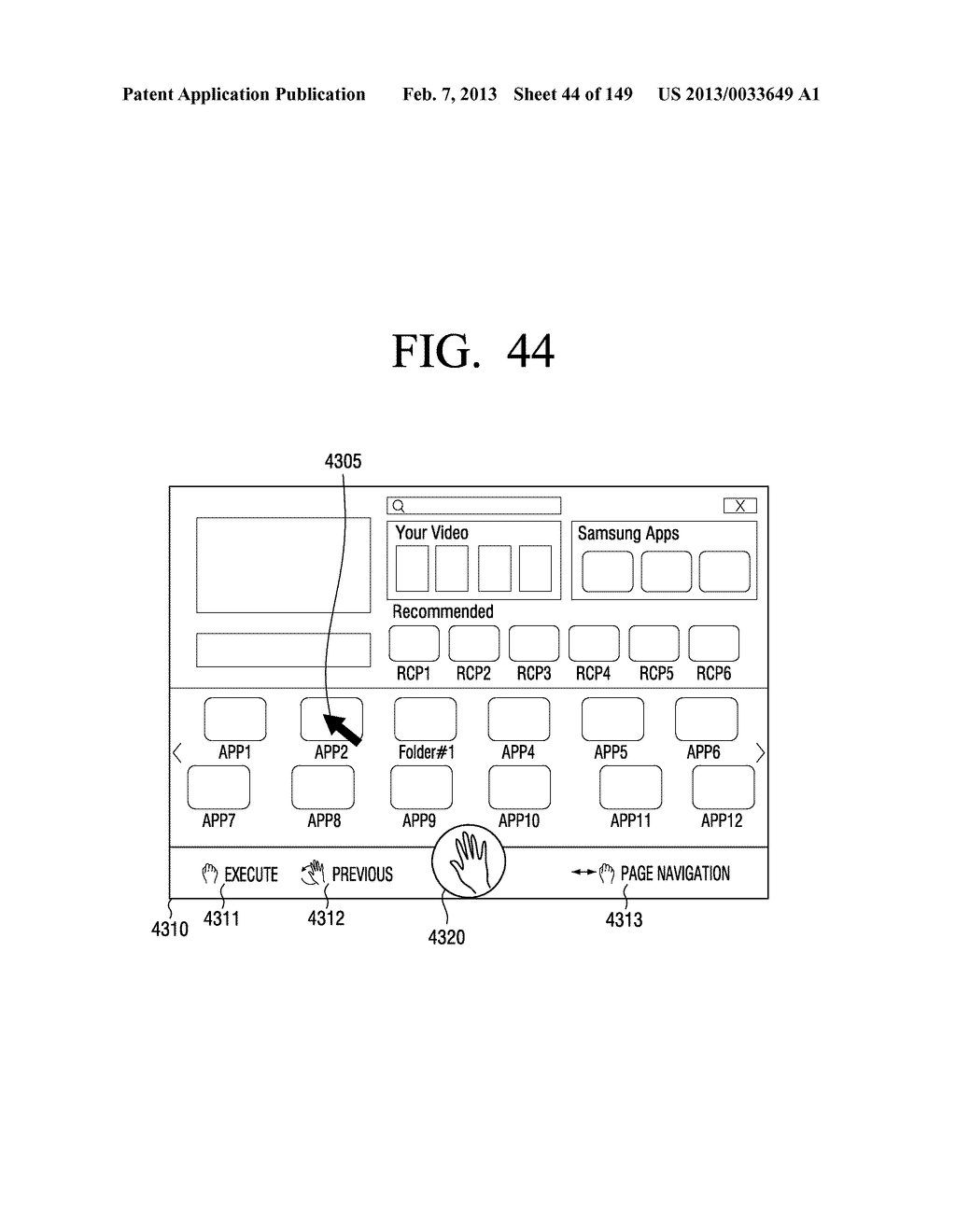 METHOD FOR CONTROLLING ELECTRONIC APPARATUS BASED ON MOTION RECOGNITION,     AND ELECTRONIC APPARATUS APPLYING THE SAME - diagram, schematic, and image 45