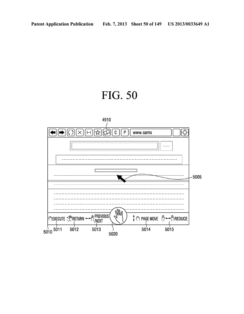 METHOD FOR CONTROLLING ELECTRONIC APPARATUS BASED ON MOTION RECOGNITION,     AND ELECTRONIC APPARATUS APPLYING THE SAME - diagram, schematic, and image 51