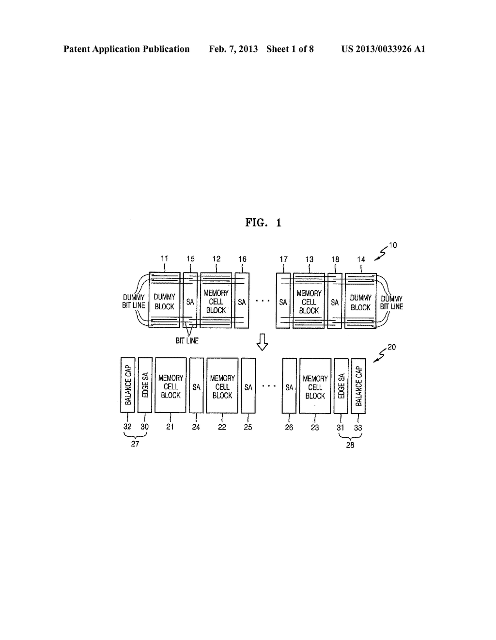 SEMICONDUCTOR MEMORY DEVICE HAVING BALANCING CAPACITORS - diagram, schematic, and image 02