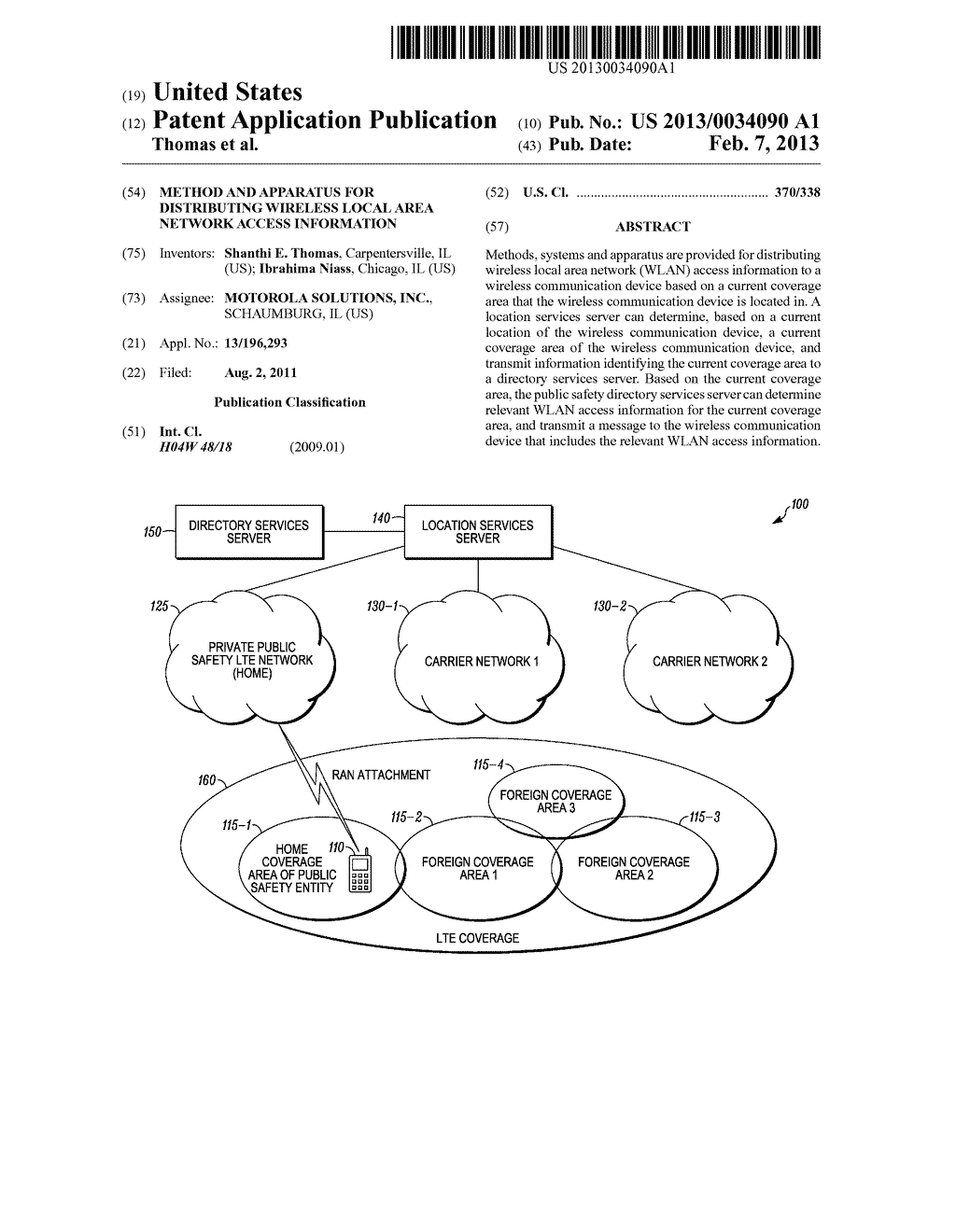 METHOD AND APPARATUS FOR DISTRIBUTING WIRELESS LOCAL AREA NETWORK ACCESS     INFORMATION - diagram, schematic, and image 01