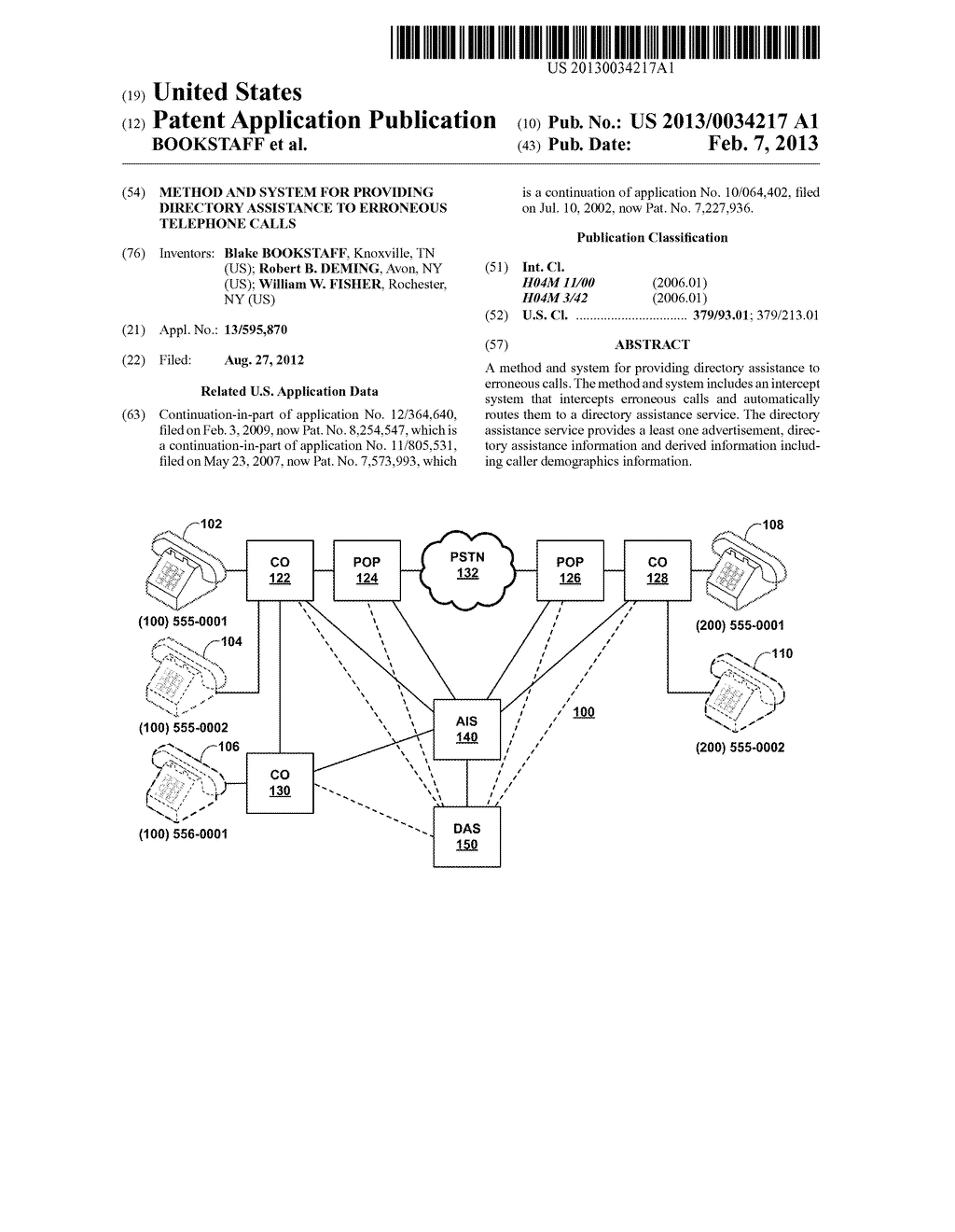 METHOD AND SYSTEM FOR PROVIDING DIRECTORY ASSISTANCE TO ERRONEOUS     TELEPHONE CALLS - diagram, schematic, and image 01