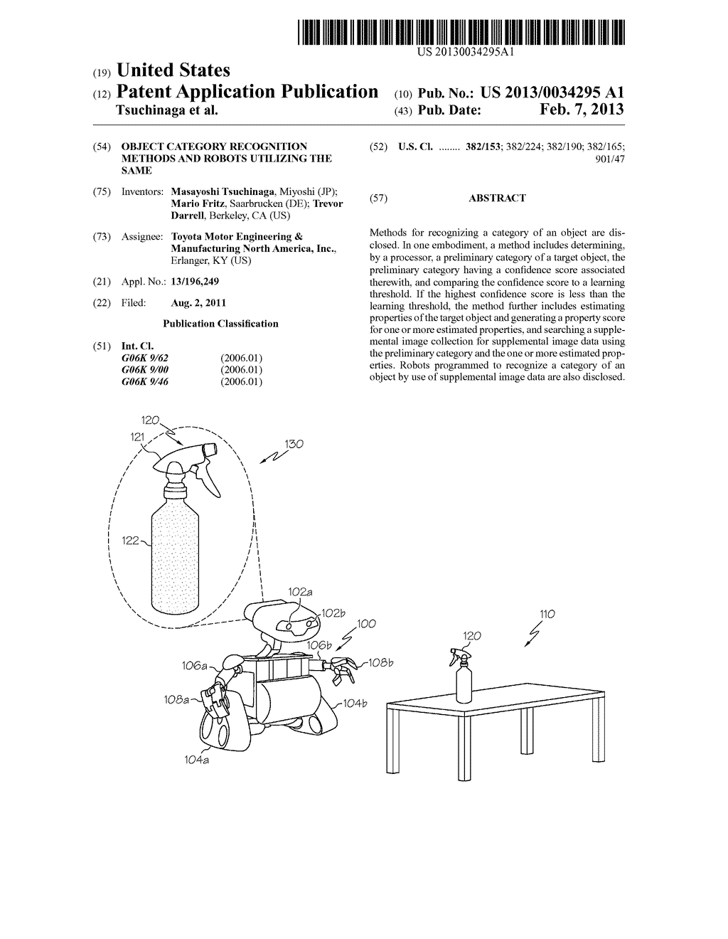 OBJECT CATEGORY RECOGNITION METHODS AND ROBOTS UTILIZING THE SAME - diagram, schematic, and image 01