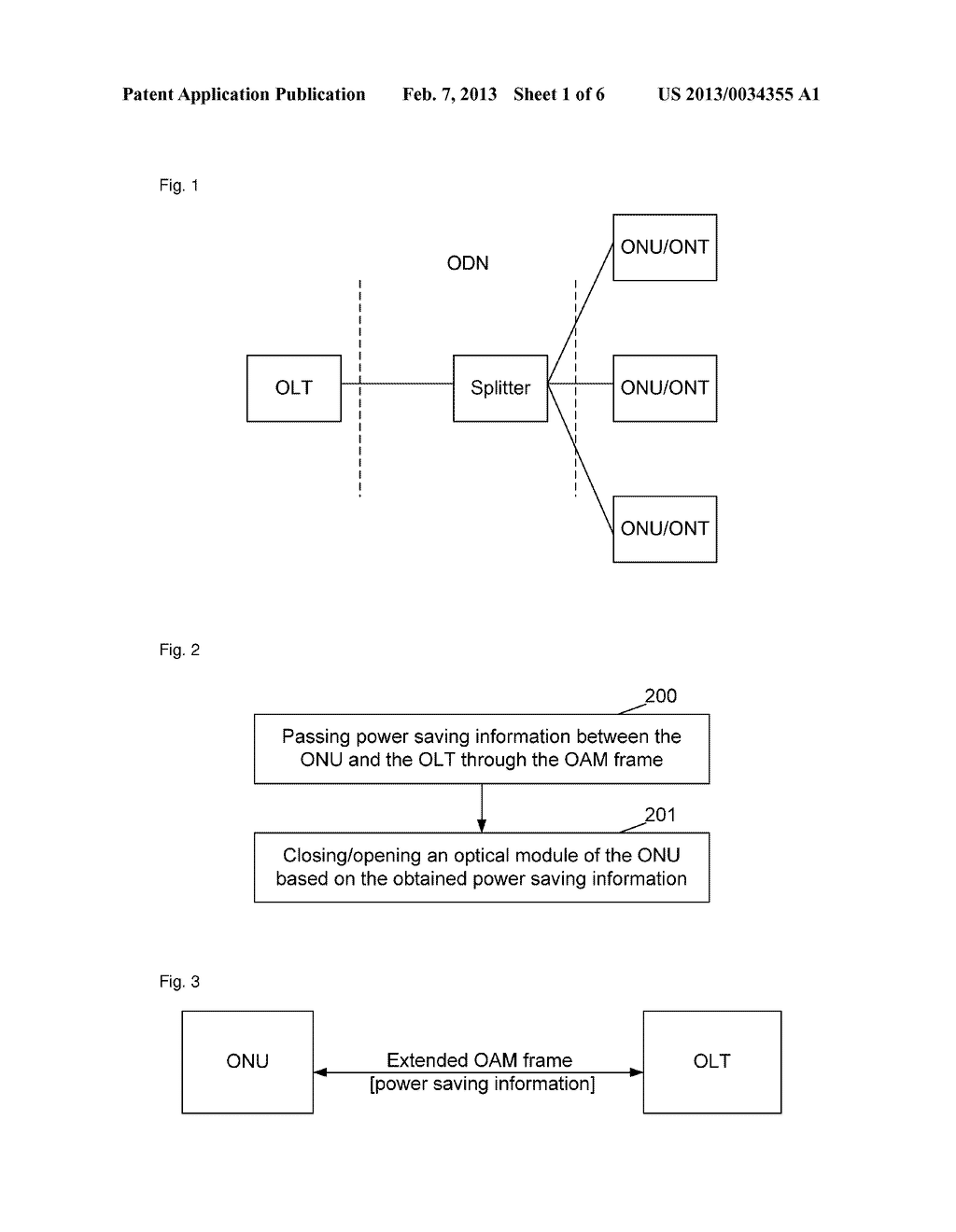 Method and system for realizing power saving mechanism management between     optical network unit (ONU) and optical line terminal (OLT) - diagram, schematic, and image 02