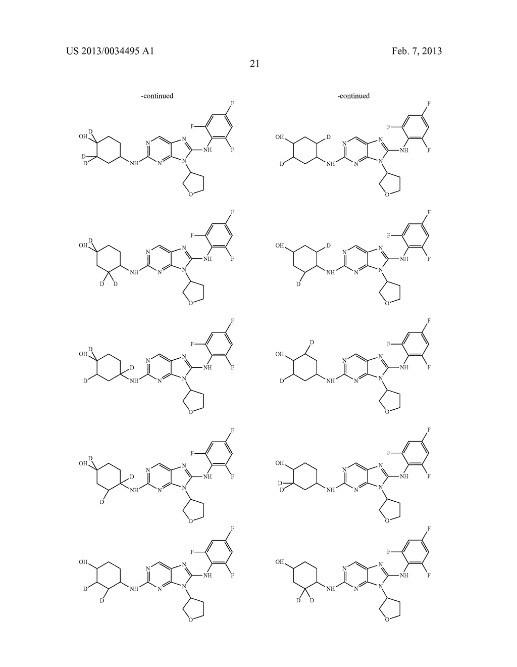 ISOTOPOLOGUES OF     4-[9-(TETRAHYDRO-FURAN-3-YL)-8-(2,4,6-TRIFLUORO-PHENYLAMINO)-9H-PURIN-2-Y-    LAMINO]-CYCLOHEXAN-1-OL - diagram, schematic, and image 22