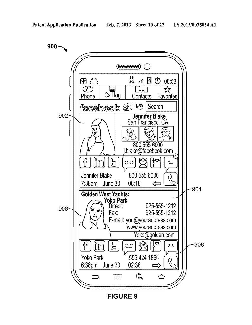 PHONE WITH MULTI-PORTAL ACCESS FOR DISPLAY DURING INCOMING AND OUTGOING     CALL - diagram, schematic, and image 11